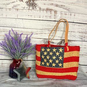 American 🇺🇸 Flag Straw Purse 🇺🇸